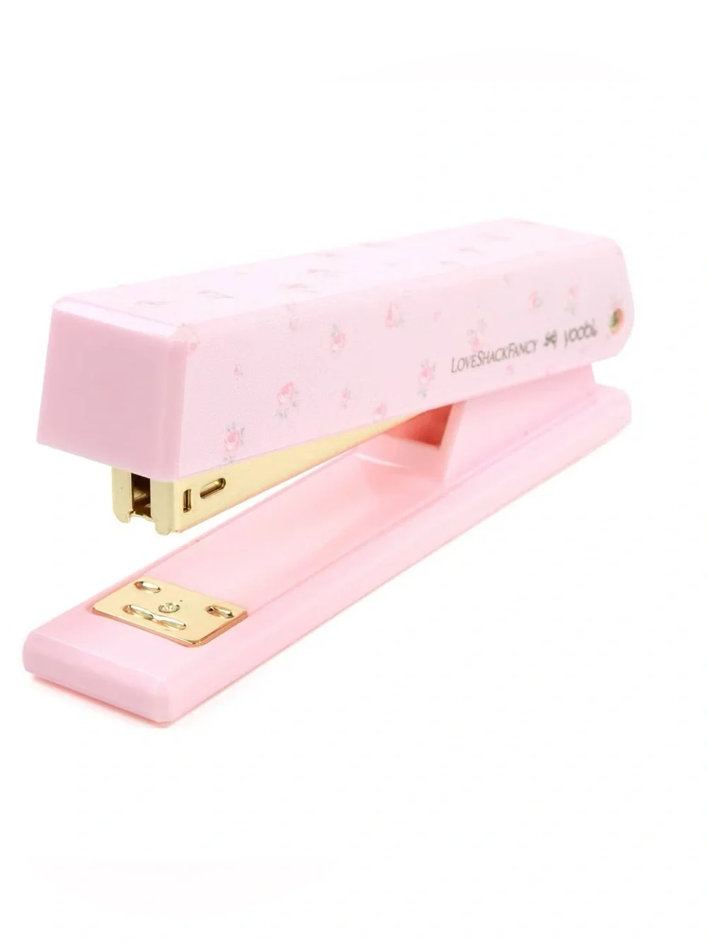 LoveShackFancy Pink Floral Stapler Blooming Heirloom Strawberry Macaroon